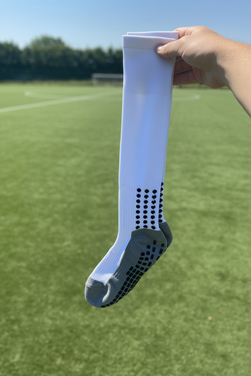 Roots Elite Knee High Football Grip Socks - White